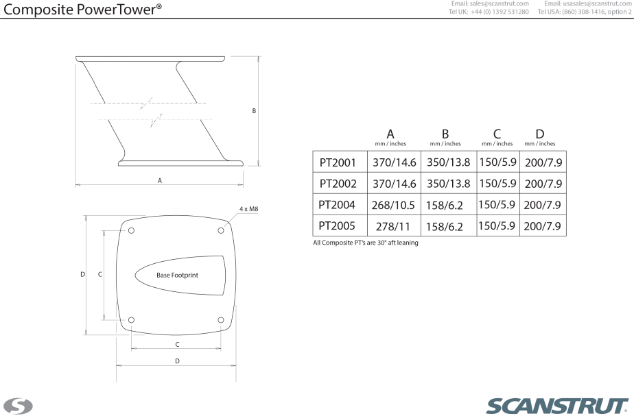 PT2004 Composite Powertower Mount for Power Boat