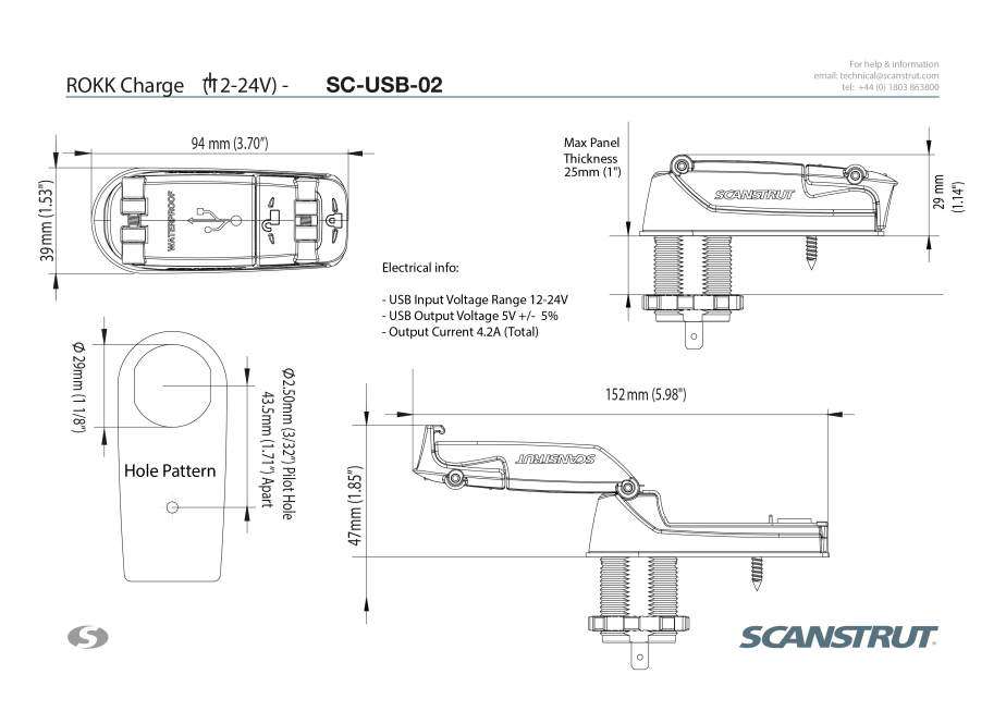 SC-USB-02 Technical Drawing