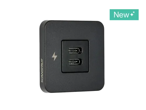 Dual USB-C Interior Charging Socket - Black Bezel