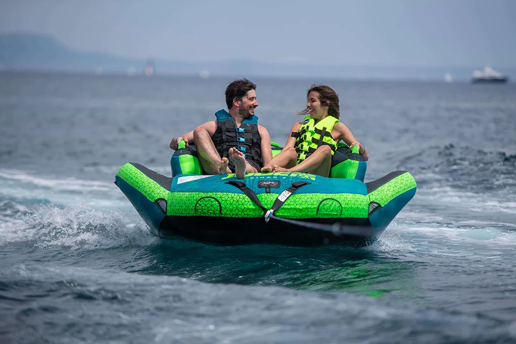 Couple on Sofa Style inflatable inflated by ATMOS Air Station